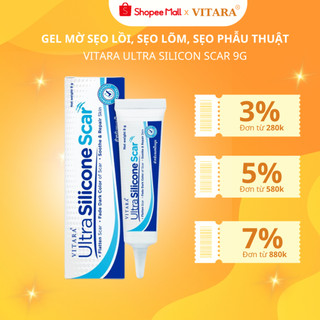 Kem mờ sẹo Vitara Ultra Silicon mờ sẹo lồi, sẹo phẩu thuật, sẹo lõm 9g