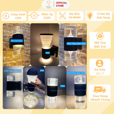 [Nhiều mẫu】Đèn Tường Energy Green Lighting Thủy Tinh 2 Đầu - Trang Trí Phòng Khách / Phòng Ngủ