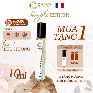 Nước Hoa Nữ, Nước Hoa CHAVA ESTHER 10ml, Thanh Lịch - Sang Trọng - Cổ Điển, Chính Hãng-Tiêu Chuẩn Pháp (Lưu Hương 8-12h)