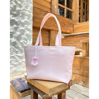 [ Ảnh thật ] Túi tote chần bông đứng form có 3 lớp handmade Pink Caro bag Bé Điệu 3 size ( không kèm phụ kiện )