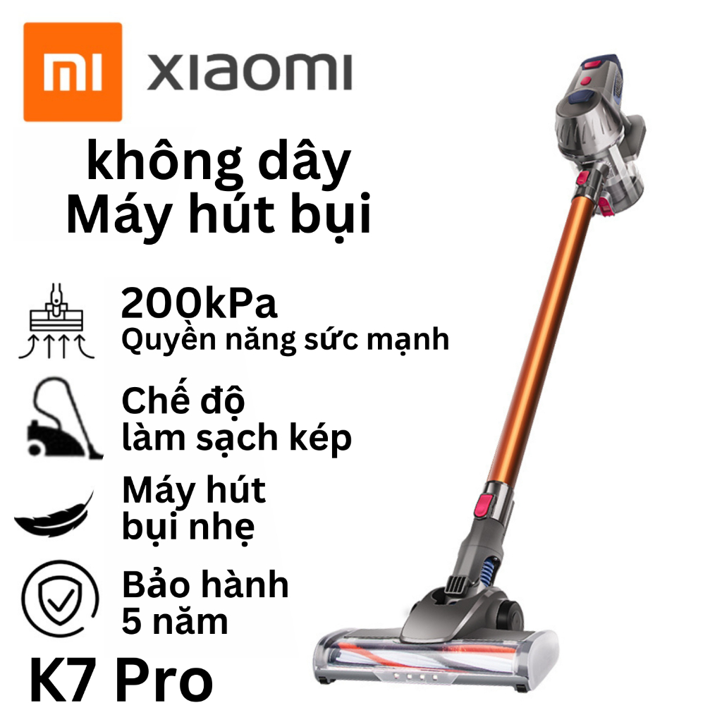 Máy hút bụi không dây Xiaomi K7 Pro Máy hút bụi không dây Công suất hút cao Không dây di động