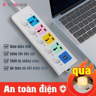 Ổ Cắm Điện Ổ cắm USB 5 cổng an toàn, chống cháy ổ cắm đa chức năng công tắc độc lập
