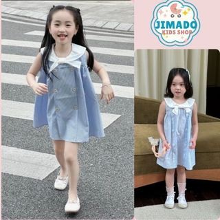 Váy bé gái, đầm bé gái sọc phối cổ nơ trắng thủy thủ siêu xinh JIMADO D1496