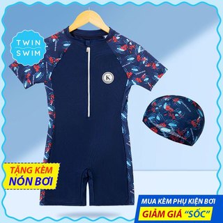 Đồ bơi bé trai liền thân twin kwsdn, bộ bơi bé trai giữ nhiệt, áo bơi bé trai đi biển tsb022