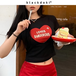 Áo thun babytee BLACKDOKI-LOVE DANGEROUS , áo phông basic hiện đại cá tính chất cotton dày dặn oversize unisex nam nữ