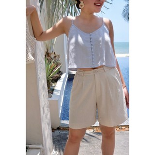 𝗠𝗔𝗬 𝗟𝗜𝗡𝗘𝗡 - Quần ngố - quần short linen phong cách basic mặc hè (hình ảnh chính chủ)