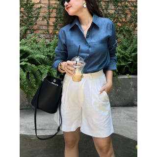 𝗠𝗔𝗬 𝗟𝗜𝗡𝗘𝗡 - Quần ngố - quần short linen phong cách basic mặc hè (hình ảnh chính chủ)