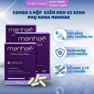 Combo 3 hộp viên men vi sinh Manhae Itima Equilibre bổ sung lợi khuẩn ngừa các vấn đề phụ khoa 30v