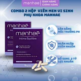 Combo 2 hộp Men vi sinh Manhae Itima Equilibre bổ sung lợi khuẩn ngừa các vấn đề phụ khoa lọ 30 viên