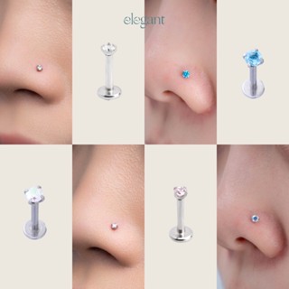 Khuyên đá đuôi dẹt FLAT CRYSTAL ROUND/PINK/BLUE/COLOR Elegant (Giá 1 chiếc)