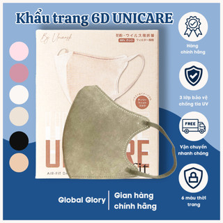 UNICARE 100c Khẩu Trang 6D Màu Ghi Pro Mask Chính Hãng Chống Bụi Không Thấm Nước