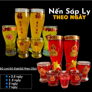 Nến Ly Sáp Theo NGÀY [Cặp ],Nến Ly Nơ,Nến Thạch [Vàng,Đỏ,Đủ Loại]