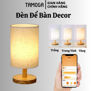 Đèn bàn thân gỗ trang trí nhà cửa TAMOGA 2575 + Tặng kèm bóng LED AS Vàng