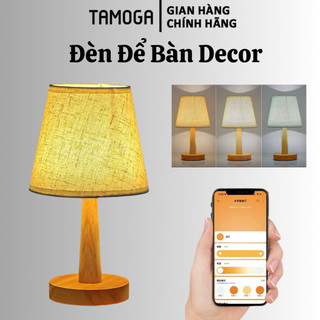 Đèn để bàn đọc sách, trang trí thân gỗ TAMOGA 2574 + Tặng kèm bóng LED AS Vàng
