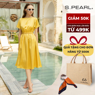 Đầm suông s.pearl thắt eo tôn dáng chất liệu thoáng mát - 24lf3b6818046