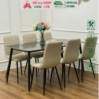 Bàn ăn cơm kết hợp ghế Nate nhập khẩu phòng ăn phòng khách sang trọng / HEALHOMES