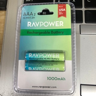 Vĩ 2 Pin sạc AAA  Ravpower 1000mAh (3A)