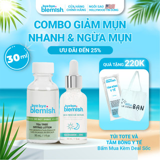  Chấm Mụn Tràm Trà và Serum 9,9% Niacinamide Bye Bye Blemish 30ml giúp giảm mụn, mờ vết thâm cho da dầu