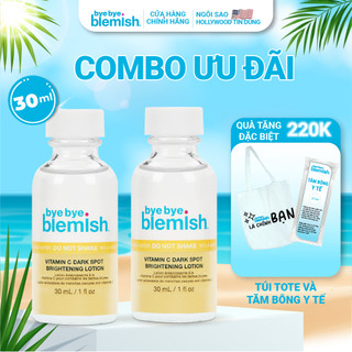 Combo 2 sản phẩm Chấm Mụn Vitamin C Bye Bye Blemish Vitamin C Dark Spot Brighten 30ml Dành Cho Da Mụn Thâm