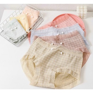 Set 3 quần lót nữ cotton viền ren không đường may mềm mại thoải mái cho nữ từ 40-60kg