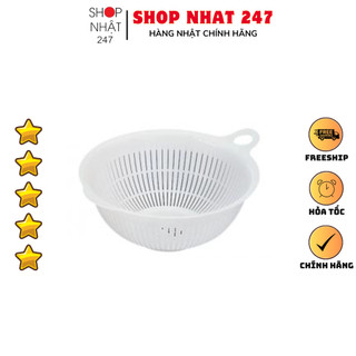 [Hỏa Tốc HN] Rổ nhựa màu trắng có lỗ thoát nước thông minh Nội địa Nhật Bản