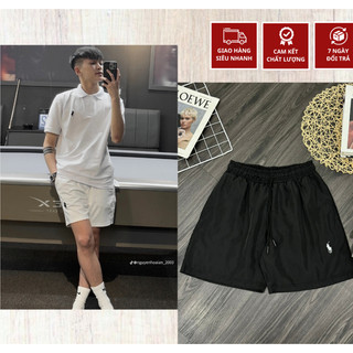 Quần cộc short gió Ralph Lauren thêu ngựa viền quần cạp chun co giãn hàng cao cấp