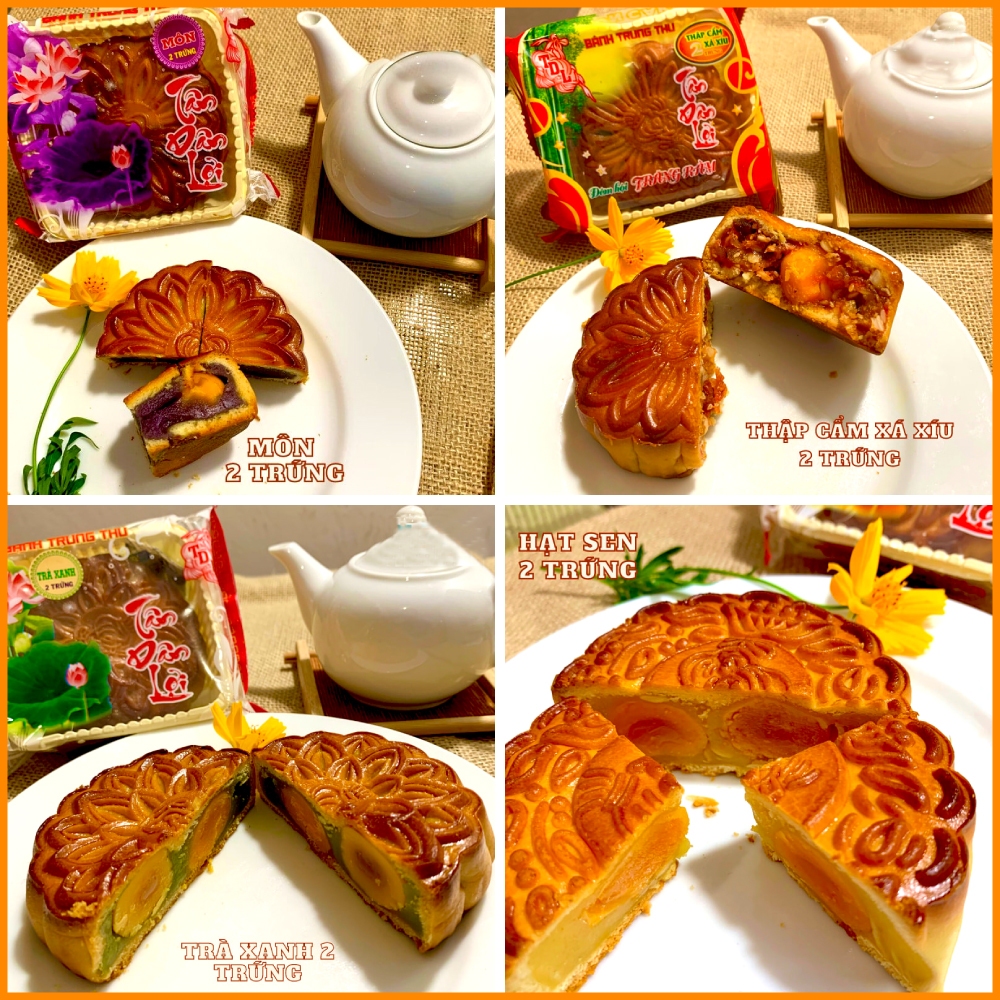 [Hỏa tốc sài gòn] Bánh trung thu Tân Dân Lợi 2 trứng làm quà biếu tặng cho người thân (Có bánh chay)
