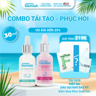 Bộ Combo Chăm Sóc Phục Hồi 9,9% Niacinamide Skin Rescue Serum & Tinh Chất Tái Tạo Làn Da Peel Serum 30ml