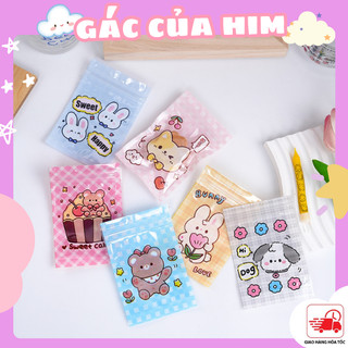 Túi zip mini bag Hàn Quốc, túi zip nhỏ đựng bánh kẹo hình gấu dễ thương