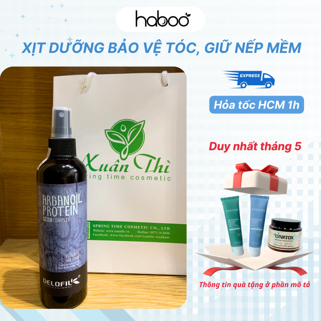 [HỎA TỐC HCM] Xịt dưỡng tóc keratin collagen,giữ nếp tóc,phục hồi, dưỡng tóc uốn duỗi nhuộm – Delofil Hair Spray