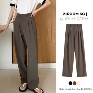 V41 Quần Rống Rộng Lưng Cao 21ROOM Dáng Suông Chất Mềm Mịn From Đẹp, Quần Culottes Ống Rộng Đi Àm Đi Học Đi Chơi Dễ Phối
