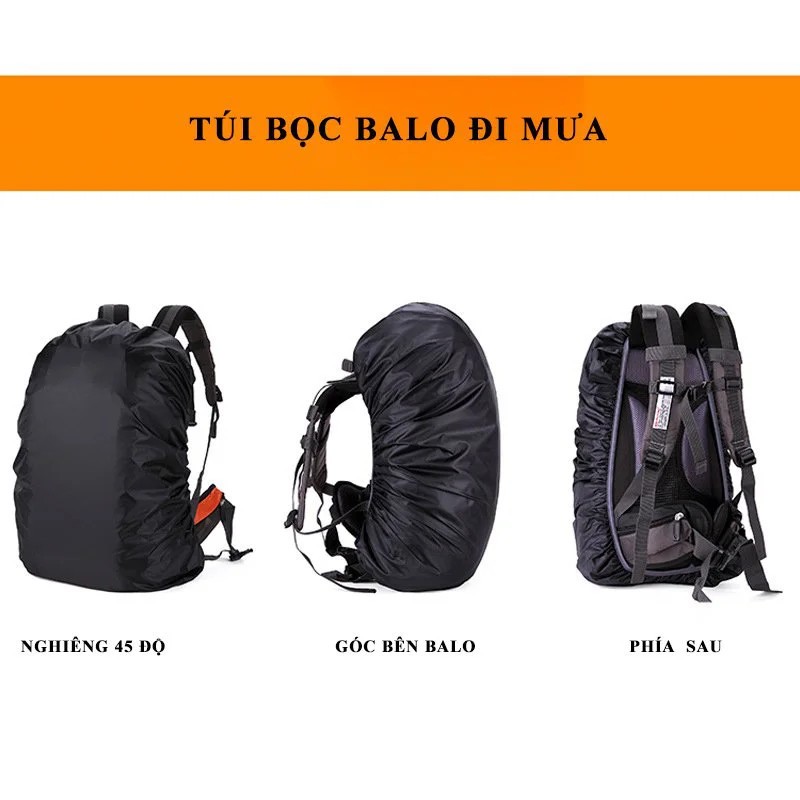 Túi trùm balo đi mưa loại 35-40L