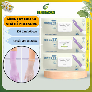 Găng tay cao su nhà bếp Beesurg dài không thấm nước vệ sinh nhà bếp rửa chén đa năng CN078