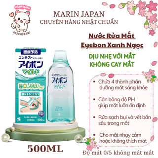 (Giá Tốt, Hàng Chuẩn) Nước Rửa Mắt Eyebon W Xanh Lá Nhật Bản 500ml Cho Mắt Nhạy Cảm Không Mát Mắt