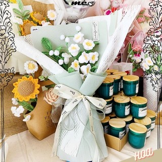 Bó hoa len tông xanh Pastel mẫu hoa chuông tặng bạn bè, người thân dịp sinh nhật, lễ tình nhân, 20/10