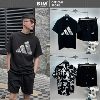 Bộ quần áo nam bim menswear vân đá sau lưng - bộ quần áo nam a đi đát in lục giác cao cấp