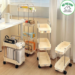 kệ đưng đồ đa năng xiaomi hàng nội địa cao cấp, kệ để đồ nhà tắm, nhà bếp có bánh xe di chuyển 4806