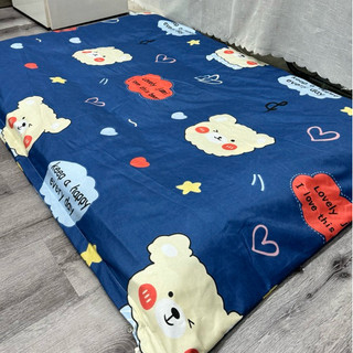Ga bọc nệm em bé có khóa kéo bọc được 2 mặt nệm - vải cotton đũi size 80x120 và 80x140cm