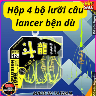  Lưỡi câu lăng xê lưỡi câu lancer bện dù hộp 4 bộ made in taiwan chịu tải tốt  ĐỒ CÂU NGUYỄN  