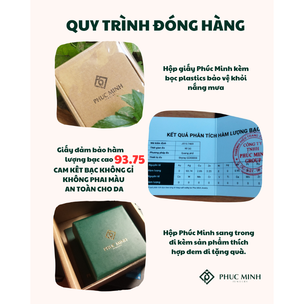 Dây chuyền bạc nữ hoa lá kết vòng đính đá lấp lánh Phuc Minh Jewelry.