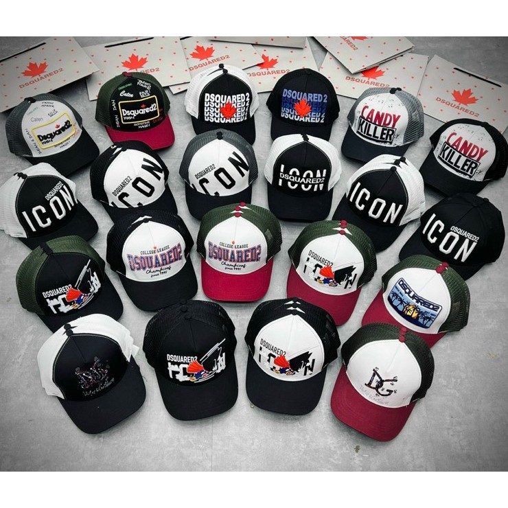 Full 32 Mũ Lưỡi Trai Phối Lưới DSQUARED2 ICON Khoá Nút Thời Trang Nam Nữ - Mũ icon thêu 3D phối màu cực chất