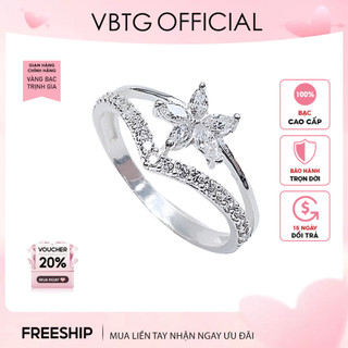 Nhẫn bạc nữ vbtg ngôi sao đính đá - nhẫn bạc ta cao cấp vbtg8212
