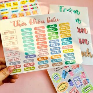 Thời khoá biểu bóc dán môn học 2 3 xin xắn động lực học tập