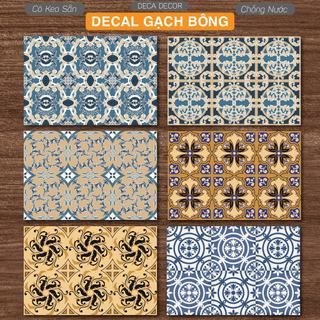  Decal Gạch Bông size 40x60cm Phong Cách Tối Giản chống nước dán bếp dán tường nhà tắm cửa kính gạch men. 