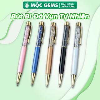 Bút Bi Đính Đá Vụn Tư Nhiên Nhiều Màu Sắc Mộc Gems - Dạng Xoay Mở Ngòi 0.7mm