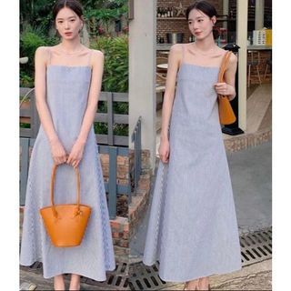 🍭Đầm xuông sọc 2 dây