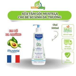 Sữa tắm gội cho trẻ sơ sinh & em bé da thường mustela 500ml