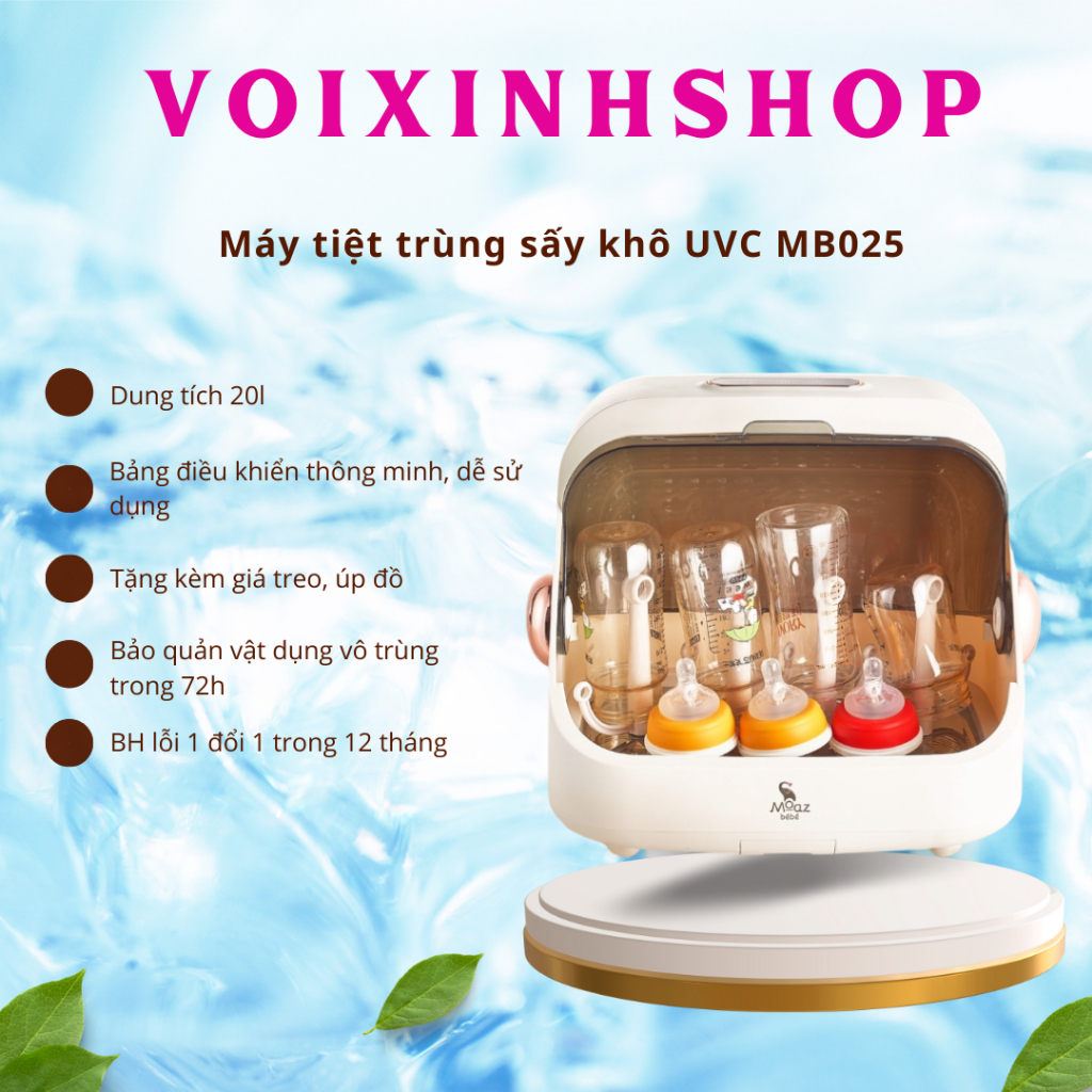 Máy úp bình sữa, tiệt trùng sấy khô tia UVC Moaz BéBé MB044