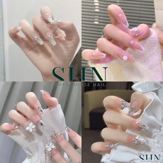 Nailbox, Móng tay giả dài đính đá, Bộ 24 móng tay giả cô dâu đẹp, Nail Xinh dự tiệc sang chảnh, Shyn House Nail