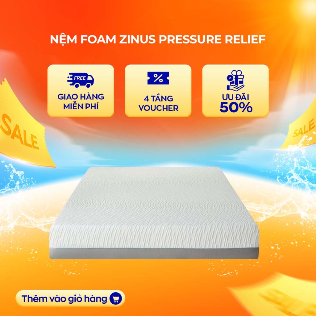 Nệm foam Zinus Pressure Relief